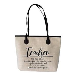 Teacher Definition Printed Book Tote Teaching Work Bag Cute Funny Teacher Gift